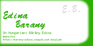 edina barany business card