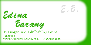 edina barany business card